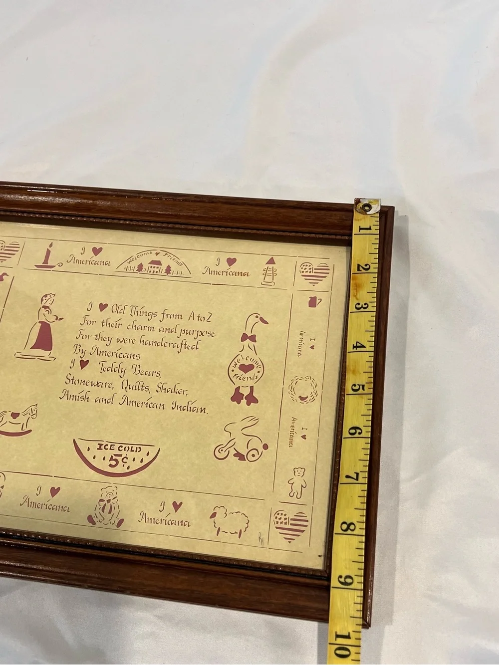 Vintage 1986 Designs With Scissors Americana Folk Art Framed Decor